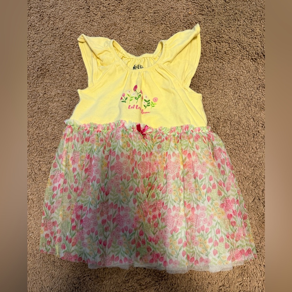 Kids Headquarters Yellow and Pink Floral Dress